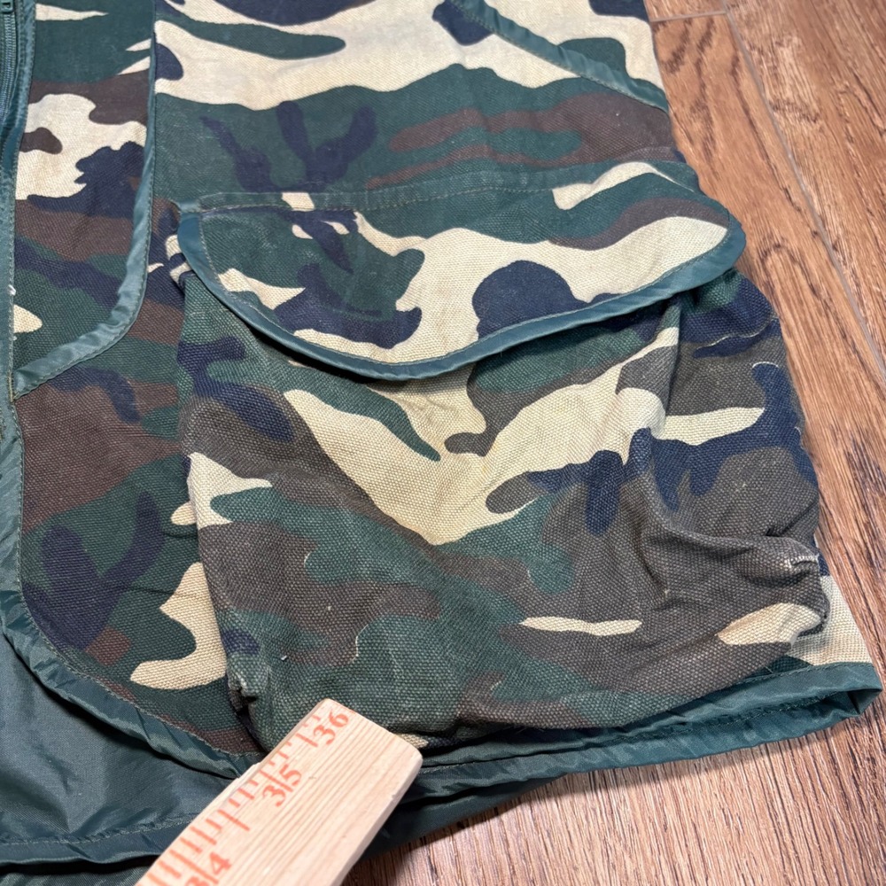 Vintage Game Winner Sportswear Camo Hunting Vest Mens M Shell Loops Woodland - Picture 2 of 10